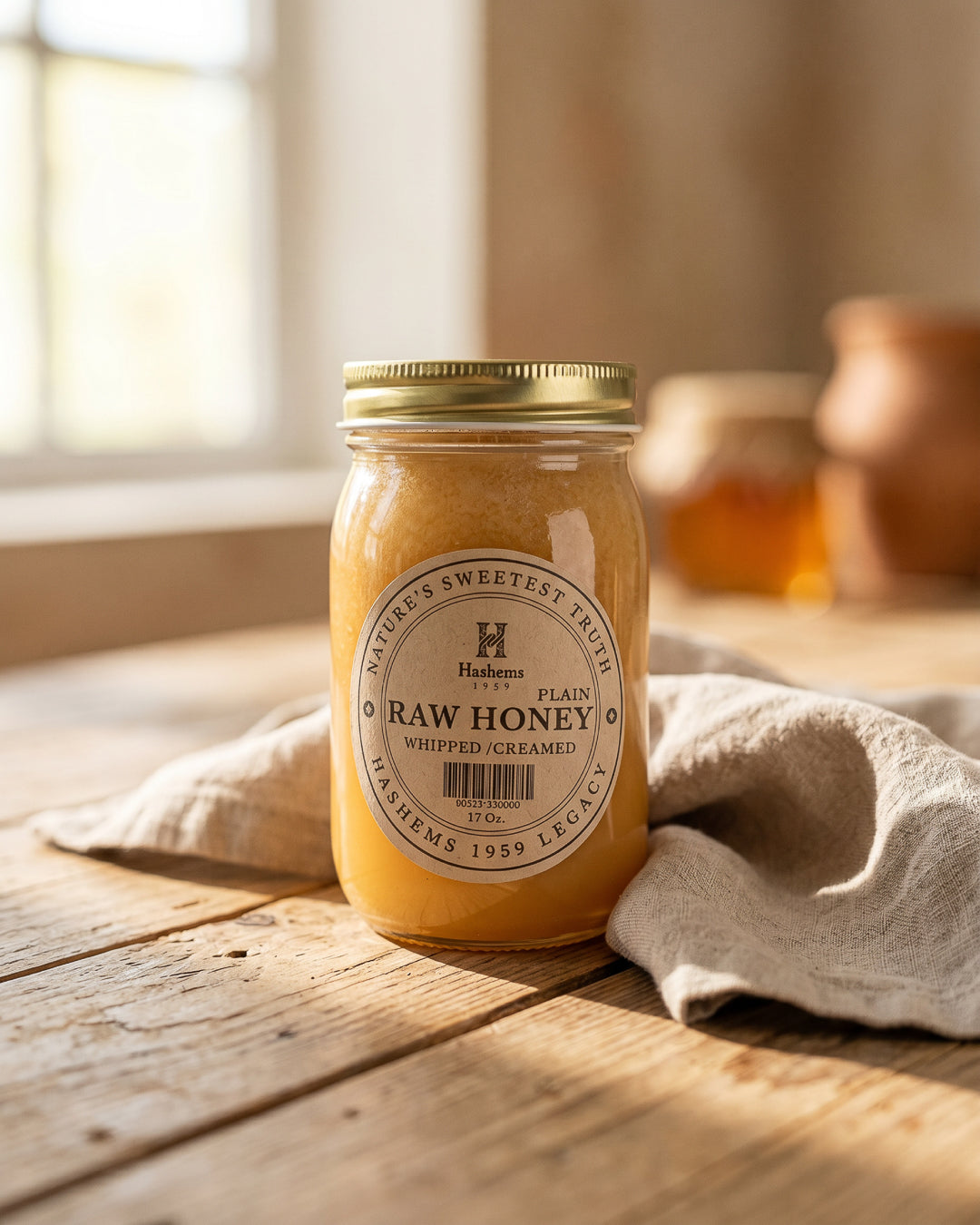 Plain Whipped Raw Honey 17 oz