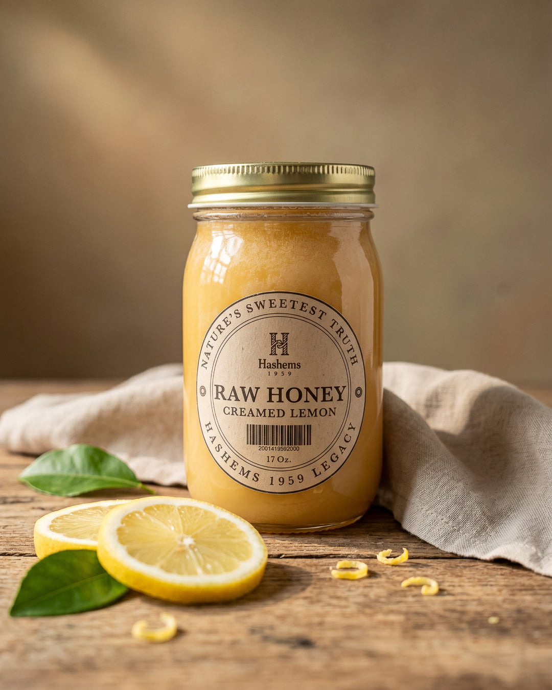 Creamed Lemon Raw Honey 17 oz