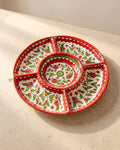 Hebron Ceramic Mezze Platter — Red Floral