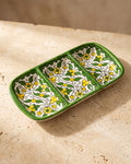 Hebron Ceramic Divided Tray — Yellow Floral