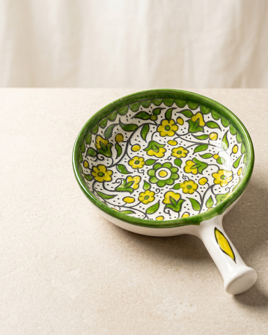 Hebron Ceramic Skillet Bowl — Yellow Floral